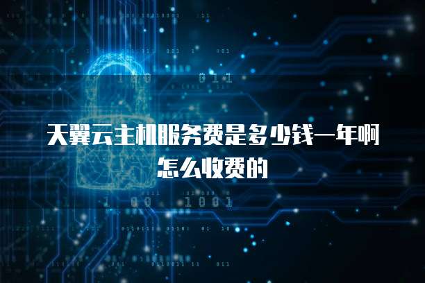 天翼云主机服务费是多少钱一年啊怎么收费的