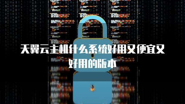 天翼云主机什么系统好用又便宜又好用的版本