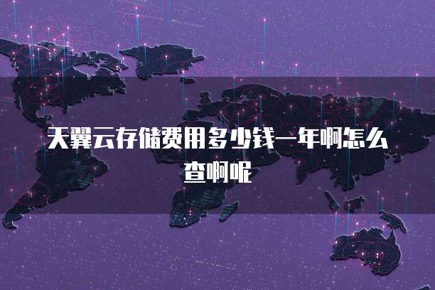 天翼云存储费用多少钱一年啊怎么查啊呢