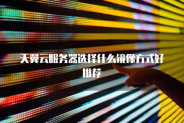 天翼云服务器选择什么镜像方式好推荐