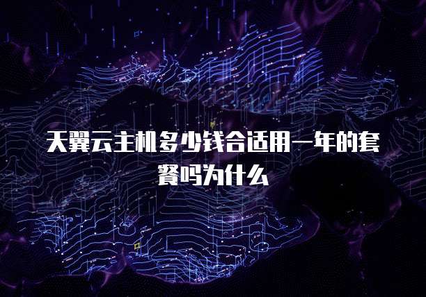 天翼云主机多少钱合适用一年的套餐吗为什么