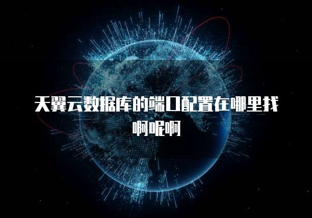 天翼云数据库的端口配置在哪里找啊呢啊