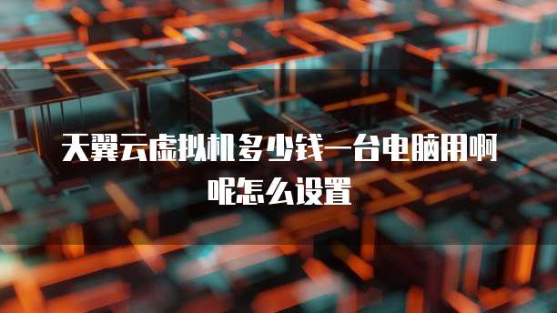 天翼云虚拟机多少钱一台电脑用啊呢怎么设置