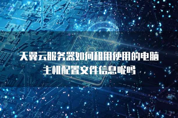 天翼云服务器如何租用使用的电脑主机配置文件信息呢吗