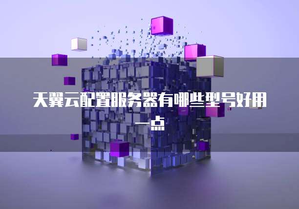 天翼云配置服务器有哪些型号好用一点