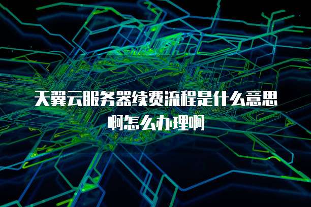 天翼云服务器续费流程是什么意思啊怎么办理啊