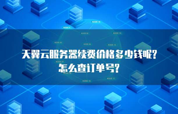 天翼云服务器续费价格多少钱呢?怎么查订单号?