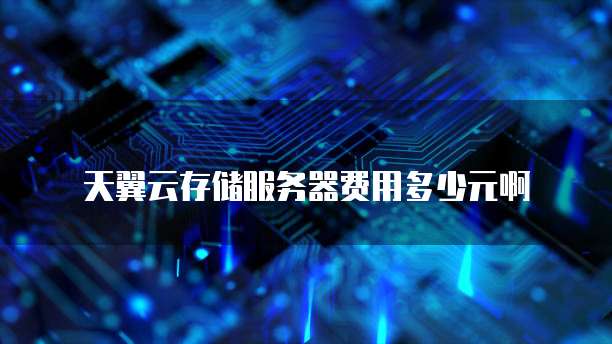 天翼云存储服务器费用多少元啊