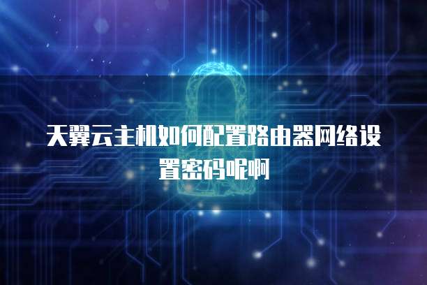 天翼云主机如何配置路由器网络设置密码呢啊