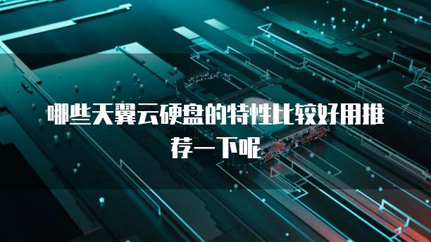 哪些天翼云硬盘的特性比较好用推荐一下呢