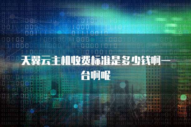 天翼云主机收费标准是多少钱啊一台啊呢