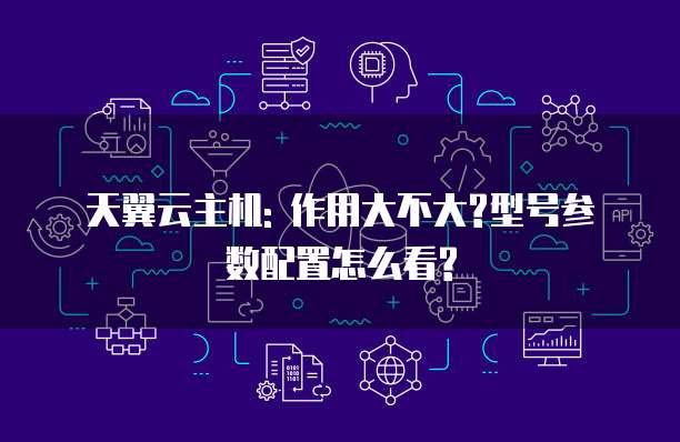 天翼云主机: 作用大不大?型号参数配置怎么看?