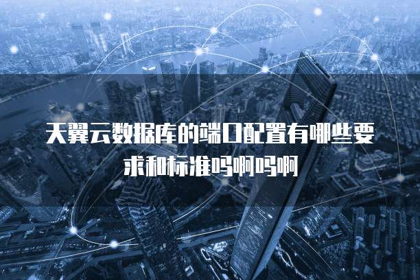 天翼云数据库的端口配置有哪些要求和标准吗啊吗啊