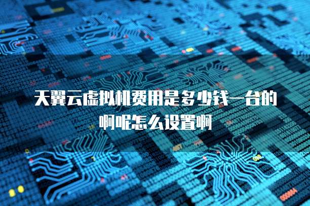 天翼云虚拟机费用是多少钱一台的啊呢怎么设置啊
