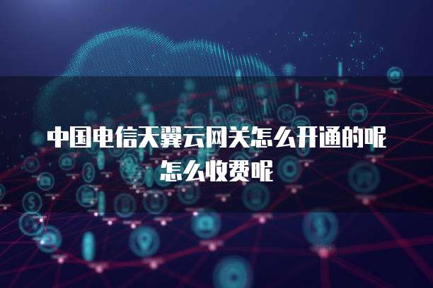 中国电信天翼云网关怎么开通的呢怎么收费呢