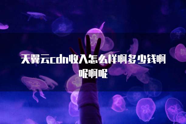 天翼云cdn收入怎么样啊多少钱啊呢啊呢