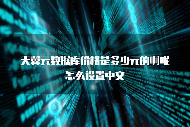 天翼云数据库价格是多少元的啊呢怎么设置中文