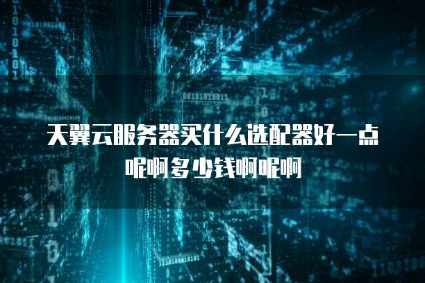 天翼云服务器买什么选配器好一点呢啊多少钱啊呢啊