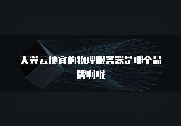 天翼云便宜的物理服务器是哪个品牌啊呢