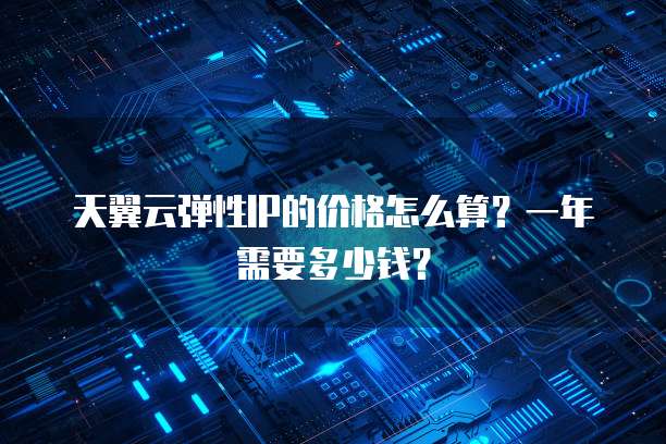 天翼云弹性IP的价格怎么算？一年需要多少钱？