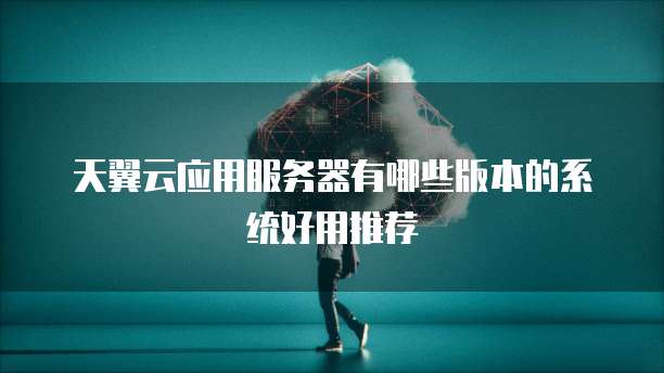天翼云应用服务器有哪些版本的系统好用推荐