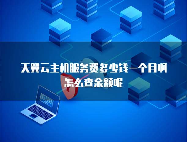 天翼云主机服务费多少钱一个月啊怎么查余额呢
