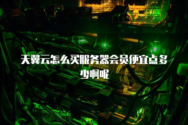 天翼云怎么买服务器会员便宜点多少啊呢