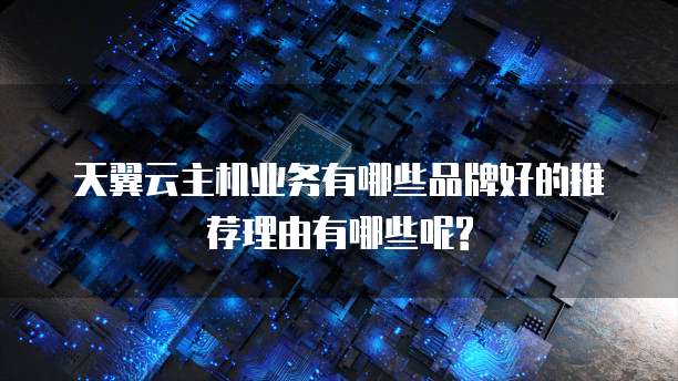 天翼云主机业务有哪些品牌好的推荐理由有哪些呢?