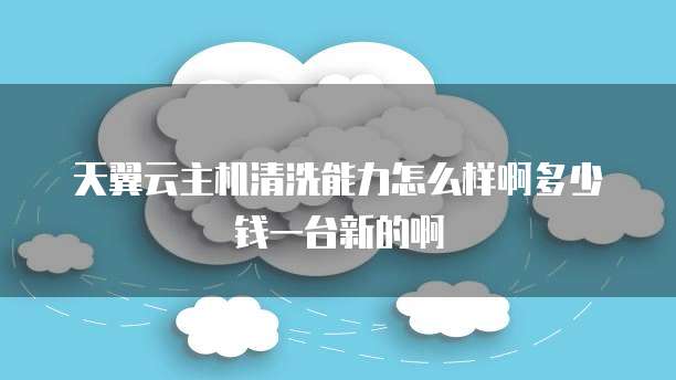 天翼云主机清洗能力怎么样啊多少钱一台新的啊