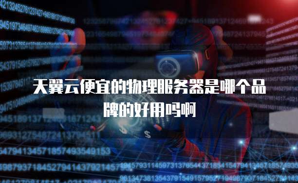 天翼云便宜的物理服务器是哪个品牌的好用吗啊