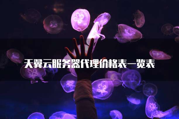 天翼云服务器代理价格表一览表