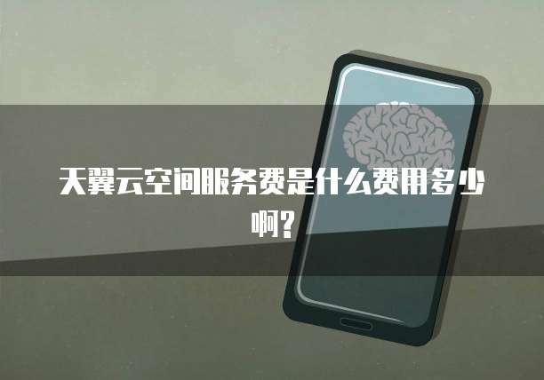 天翼云空间服务费是什么费用多少啊?