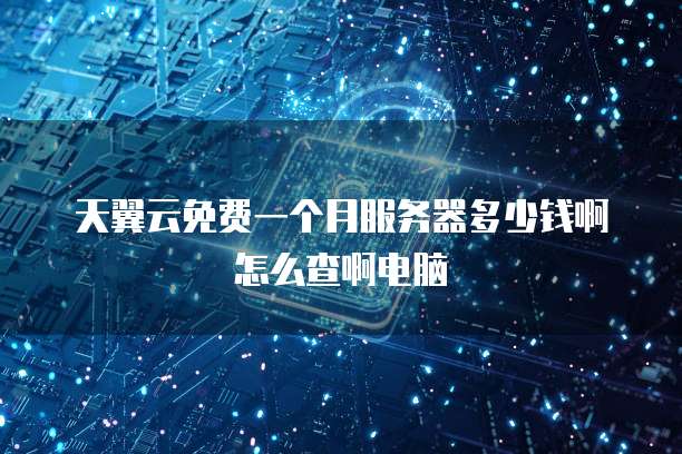 天翼云免费一个月服务器多少钱啊怎么查啊电脑