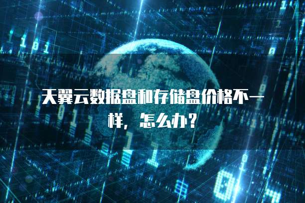 天翼云数据盘和存储盘价格不一样,怎么办?