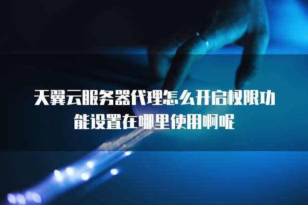 天翼云服务器代理怎么开启权限功能设置在哪里使用啊呢
