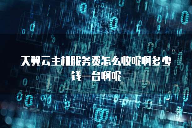 天翼云主机服务费怎么收呢啊多少钱一台啊呢