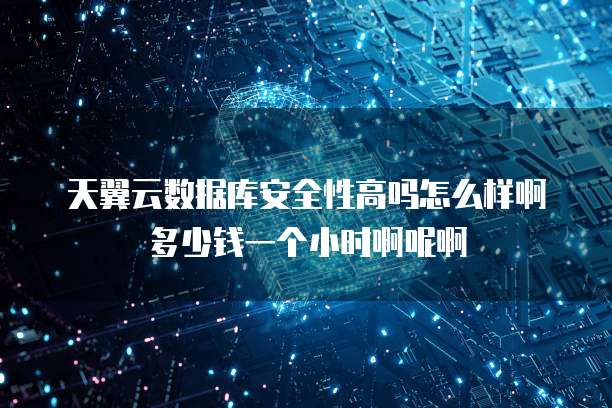天翼云数据库安全性高吗怎么样啊多少钱一个小时啊呢啊