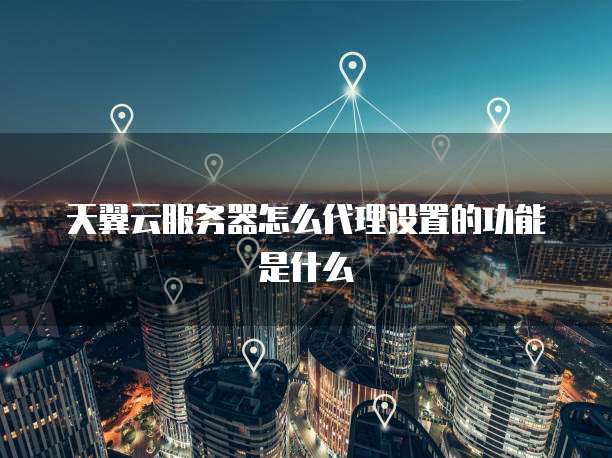 天翼云服务器怎么代理设置的功能是什么