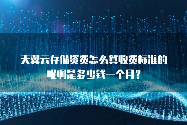 天翼云存储资费怎么算收费标准的呢啊是多少钱一个月？