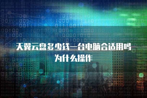 天翼云盘多少钱一台电脑合适用吗为什么操作