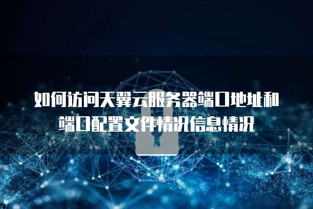 如何访问天翼云服务器端口地址和端口配置文件情况信息情况