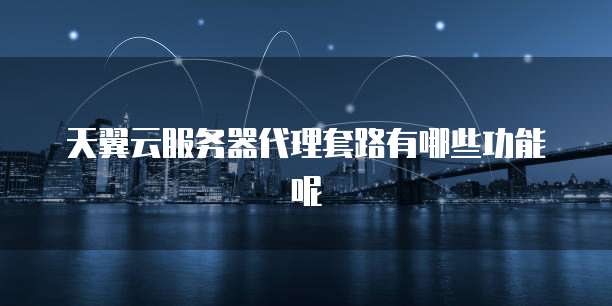 天翼云服务器代理套路有哪些功能呢