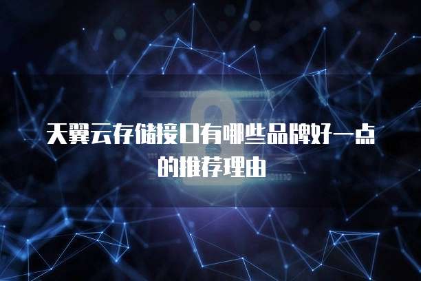 天翼云存储接口有哪些品牌好一点的推荐理由