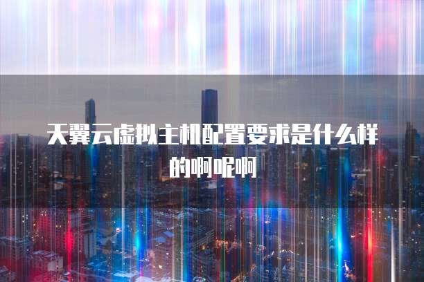 天翼云虚拟主机配置要求是什么样的啊呢啊