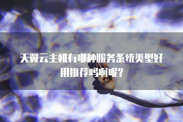 天翼云主机有哪种服务系统类型好用推荐吗啊呢?