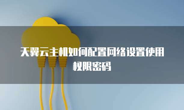 天翼云主机如何配置网络设置使用权限密码