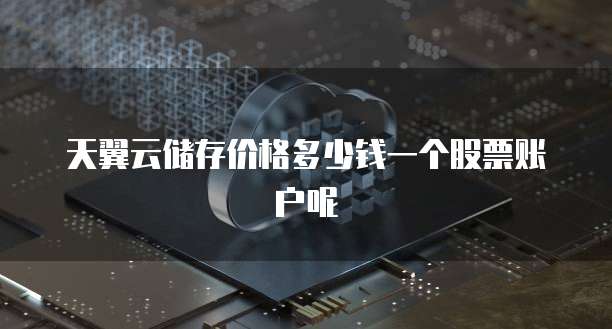天翼云储存价格多少钱一个股票账户呢