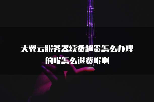 天翼云服务器续费超贵怎么办理的呢怎么退费呢啊