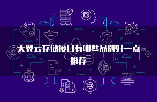 天翼云存储接口有哪些品牌好一点推荐