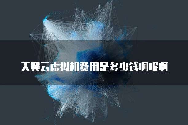 天翼云虚拟机费用是多少钱啊呢啊